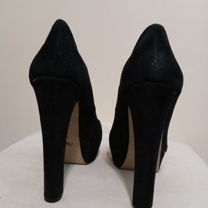 Black platform suede heels size 9.5 heels by Zigisoho